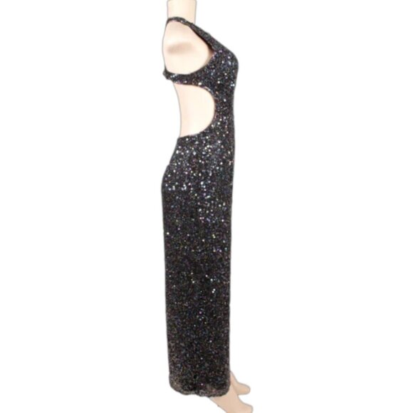 SCALA MULTICOLOR SEQUIN GOWN - Picture 2 of 7